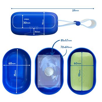 Boîte à savon Traveller - avec porte-savon magnétique amovible - Présentoir de 10x 13