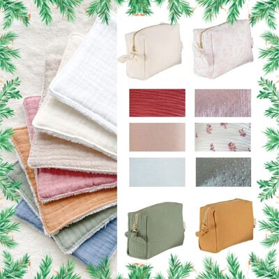 CHRISTMAS PACK: Toiletry bags and washable wipes
