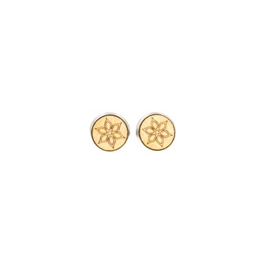 Studs Acero "Mandala Blossom" | joyas de madera | madera de arce