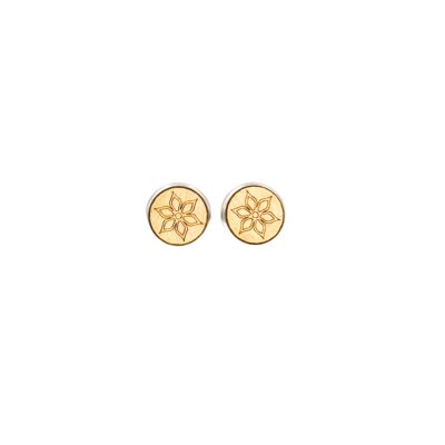 Studs Steel "Mandala Blossom" | wooden jewelry | wood maple