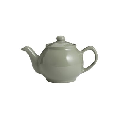 Teekanne, glänzend salbeigrün, 2 Tassen