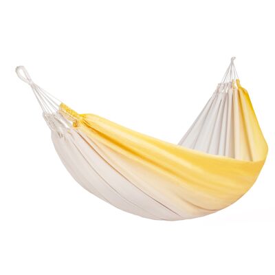 Hammock Uncarved Yellow Double, 100 % cotton, handmade in Ecuador