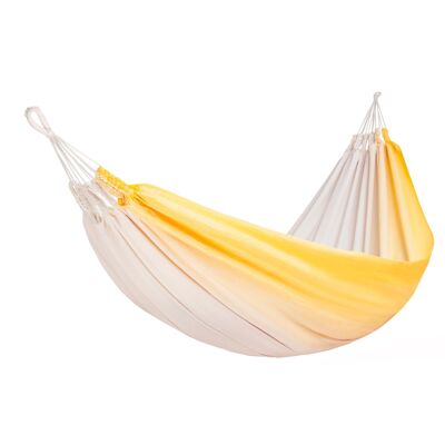 Hammock Uncarved Yellow Double, thick cloth, pure cotton, handmade in Ecuador
