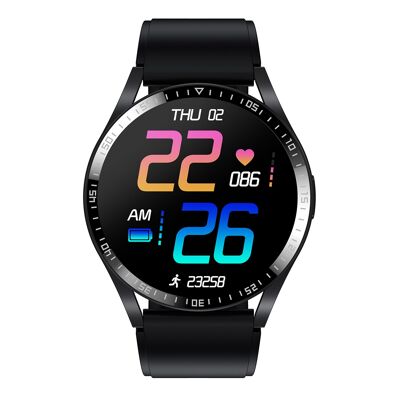 SW019A - Smarty2.0 Connected Watch - Silicone Strap - Chrono, photo, heart rate, blood pressure, course layout