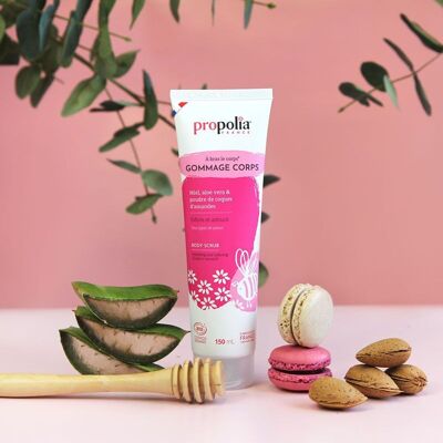 Gommage Corps au Miel, Aloe Vera & Poudre de coques d’amande et de riz (certifié BIO) - Tube 150ml