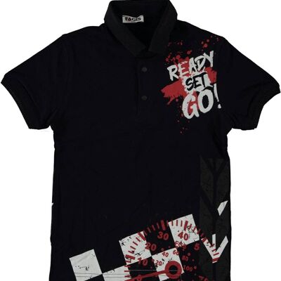 Camiseta Ready Set Go - Negro