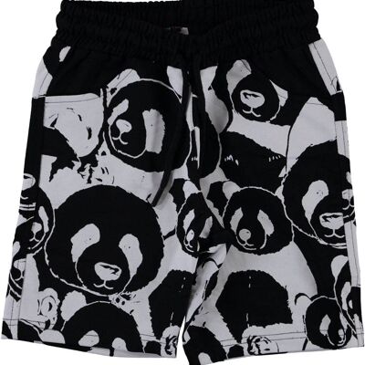 Panda-Shorts - Weiß auf Schwarz