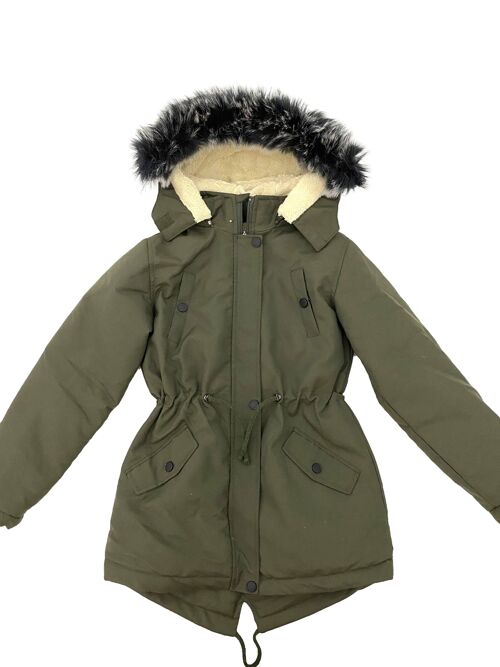 Olive Green Girl Parka Jacket