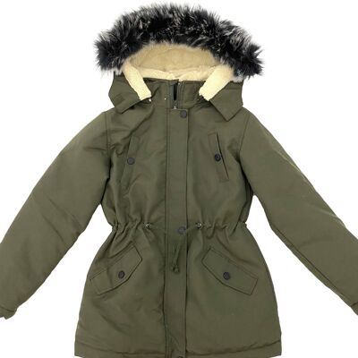 Olive Green Girl Parka Jacket