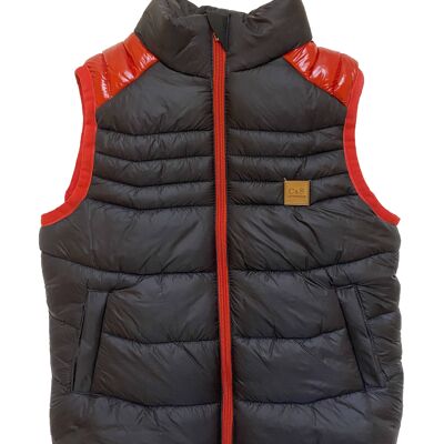 Black & Red Puffer vest for boys