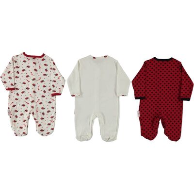 Pack de 3 pijamas Lady Bug para bebé