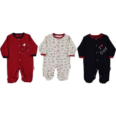 Paquete de 3 pijamas Love Mom & Dad para bebé