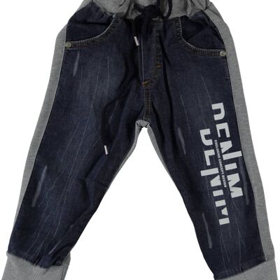 Pantaloni da jogging in denim blu navy per ragazzi