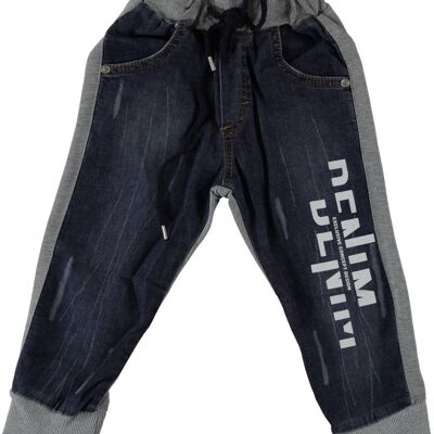 Navy Blue Denim Joggers for Boys