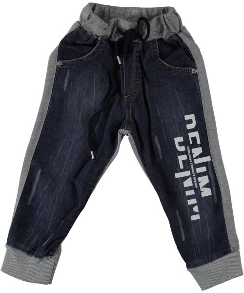 Navy Blue Denim Joggers for Big Boys