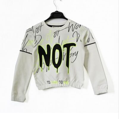 Do Not Worry Off -White Sweatshirt