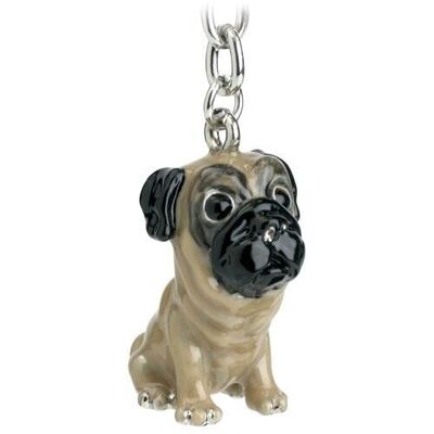 Key Chain - Pug - Tan