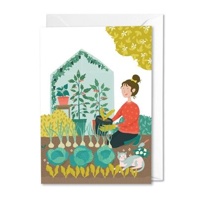 Vegetable Patch and Cat card
