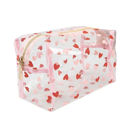 Make-up Bag Red and Pink Hearts