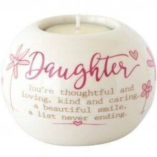 Ceramic Tea Light Holder - Daughter