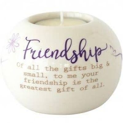Ceramic Tea Light Holder - Friendship