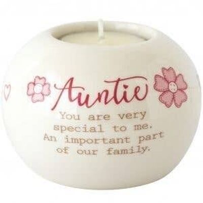 Ceramic Tea Light Holder - Auntie