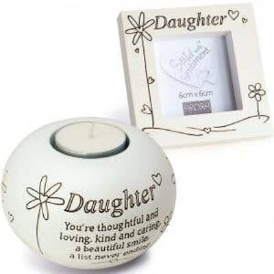 Set regalo tealight e cornice -Daughter