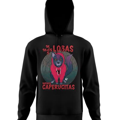 Sudadera Más lobas - Negra