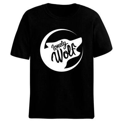 T-shirt loup solitaire - Noir