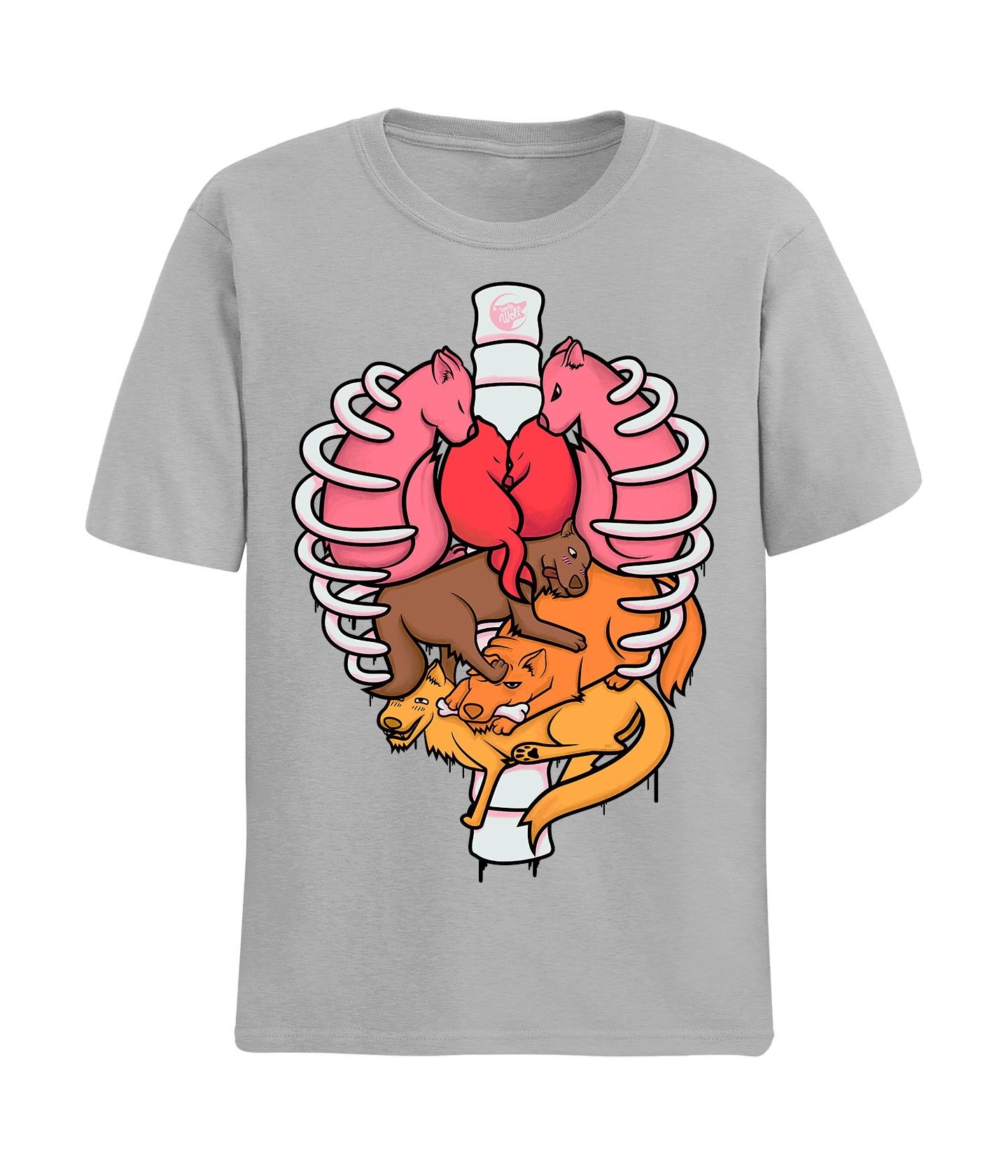 T-shirt Wolf to the gut - Grigio