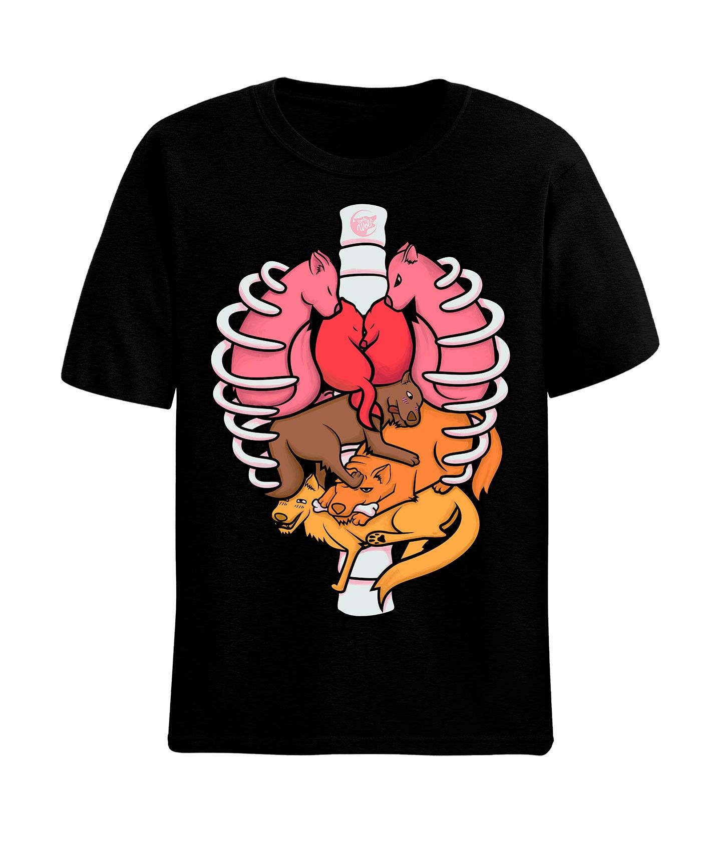 T-shirt da lupo alle viscere - Nera