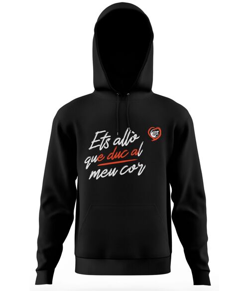 Sudadera Ets alló que duc al cor - Negra