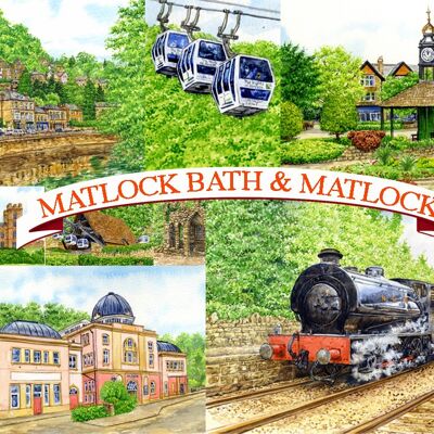 FRIDGE MAGNET , MATLOCK & MATLOCK BATH,(MI) PEAK DISTRICT, DERBYSHIRE.