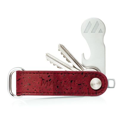 Key Organizer - Pelle di sughero bordeaux