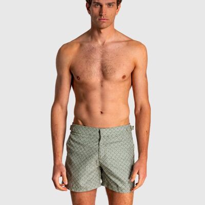 Herren-Bermudashorts mit starrem Bund und geometrischem Aufdruck4