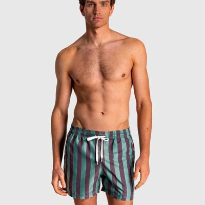 Bermudashorts mit elastischem Bund und Streifenprint2