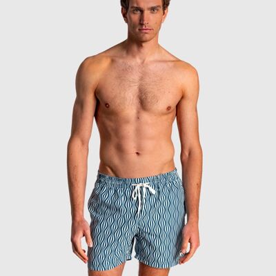Men's Bermuda shorts with elastic waist and geometric print3