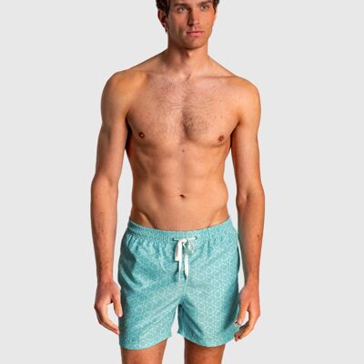 Men's Bermuda shorts with elastic waist and geometric print5