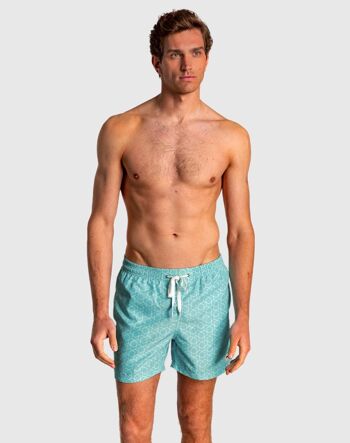 Bermuda homme taille élastiquée et imprimé géométrique5 1