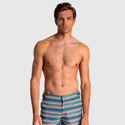Men's Bermuda shorts with rigid waist and geometric print6