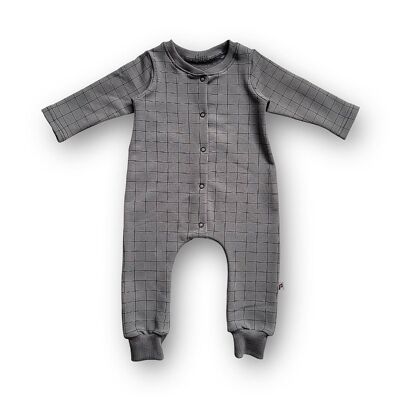 Onesie Grid (grey) - Long sleeve/leg