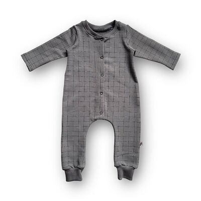 Onesie Grid (gris) - Manches longues/jambe