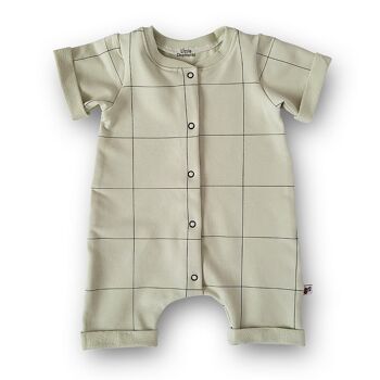 Onesie Grid Fog Green - Manches longues/Jambe
