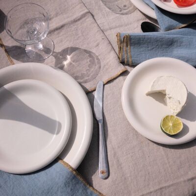 NATURAL washed linen placemat with gold thread APOTHECA