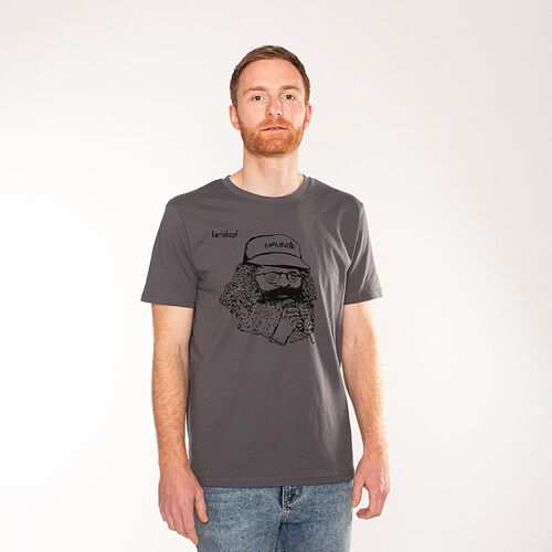 SAENGER | printed tshirt men - Anthrazit