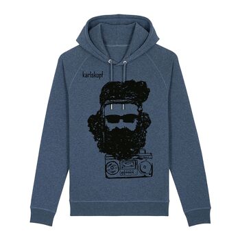 FÊTE | sweat à capuche imprimé hommes - bleu 2