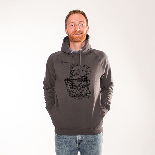 WIKINGER | printed hoodie men - Anthrazit