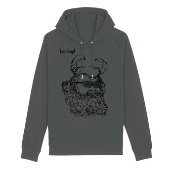 VIKINGS | sweat à capuche imprimé hommes - anthracite 2