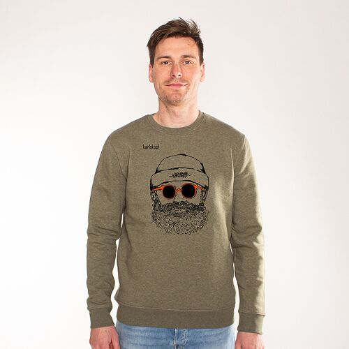 HIPSTER | printed sweatshirt men - Kaki
