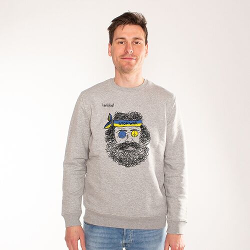 LOVE, NOT WAR | printed sweatshirt men - Grau
